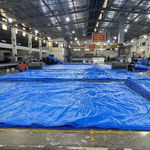 Bâche en PE bleue durable, imperméable, résistante aux UV et aux déchirures, pour la construction, l'agriculture et les camions - Product Image 4