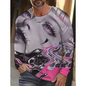 Men Beautiful Young Girl Pattern T <b>Shirt</b> For Men Cool Machinery 3D Print T <b>Shirts</b> Autumn Casual Loose O Neck Unique Design - Product Image 5