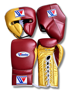 Conjunto de Guantes de Boxeo y Protector de Cabeza Winning, Cuero Negro y Plateado, 16 Oz, con Cordones - Product Image 2