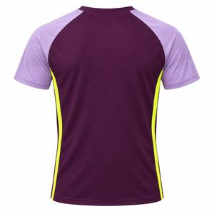 Men's <b>Raglan</b> <b>Sleeve</b> Sport <b>T</b>-<b>Shirt</b> Purple Lavender Neon Yellow Quick Dry O-Neck Regular Fit - Product Image 3