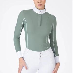Camisas de equitación para mujer, de tela suave y elástica, cómodas, elegantes y de ajuste cómodo para entrenamiento y eventos. - Product Image 1