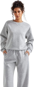 Ensemble de survêtement d'hiver respirant pour femme, en molleton épais, deux pièces, avec sweat à capuche oversize et pantalon, couleur unie, pour le sport et la détente - Product Image 5