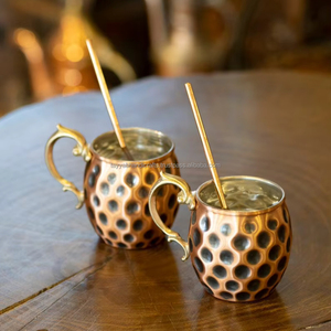 Moscow Mule Cuivre Tasse Hautement Conçu En Laiton Métal Religieux Gravure Hôtel Bar Voyage Usage Domestique - Product Image 1