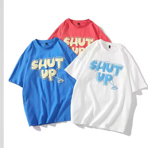 T-shirts en coton surdimensionnés personnalisés avec impression en relief, unisexes, à manches courtes, impression personnalisée, t-shirt décontracté pour femmes, fitness - Product Image 4