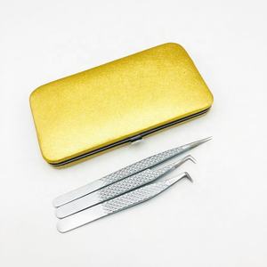 Profesional Venta caliente personalizado 90 grados bota plata brillo volumen fibra extensión de pestañas pinzas Acero inoxidable sólido - Product Image 1