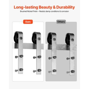 Kit Ferramenta per Porta Scorrevole Stile Barn da 8FT, Capacità di Carico 330 LBS, Compatibile con Porte Scorrevoli di Larghezza 42-48 Pollici e Spessore 1-3/8-1-3/4 Pollici - Product Image 3