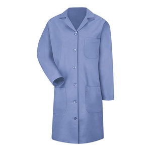 Bata de laboratorio unisex de longitud completa, blanca, de algodón y poliéster, uniforme de hospital con bolsillo para estetoscopio y detección de agujas - Product Image 2