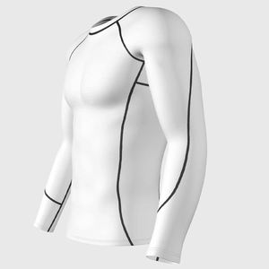 Customized Sport Athletic Workout Base T-shirt Men's Compression Quick Drying Running Gym Long Sleeves Shirt - Product Image 2