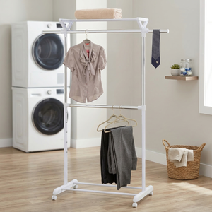 MIT Best Home Furniture Porte-vêtements moderne en métal, extensible, sur pied, avec 12 crochets en fer, pour salon - Product Image 1