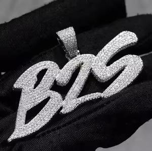 Pendentif plaqué argent sterling 925 avec moissanite véritable de 3,10 carats, lettre personnalisée, breloque diamant pour pendentifs raffinés - Product Image 1