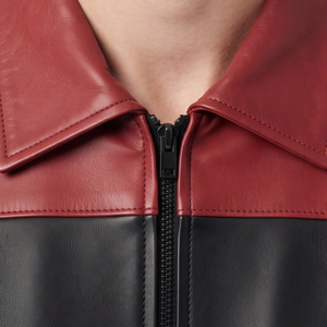 Veste en cuir à col rabattu pour homme, veste en cuir à franges avec fermeture éclair, veste en cuir à franges avec ceinture pour homme - Product Image 5