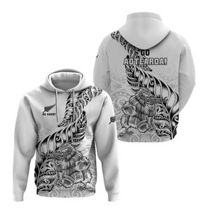 Sudadera con Capucha Personalizada OEM con Estampado Tribal Maorí, Diseño de Pesca Polinesio, Ropa Isleña, Sublimación Personalizada, Corte y Confección - Product Image 4