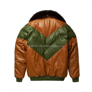 2025 OEM clásico de dos tonos para hombre de invierno impermeable a prueba de viento de talla grande Cuello de piel de alta calidad hecho en fábrica bajo MOQ chaqueta Bomber - Product Image 6