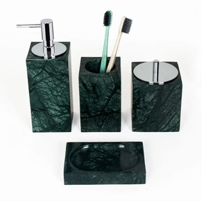 High Quality Luxury Eco-Friendly & Durable Green Marble <b>Bathroom</b> <b>Accessories</b> <b>Set</b> for Home and Restaurant - Product Image 3