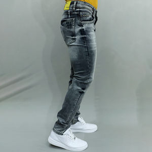 Jeans gris stretch de qualité supérieure pour hommes, best-seller, taille mi-haute, marque Gex. - Product Image 2