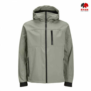 Ryan เสื้อแจ็กเก็ตมีซิปสำหรับผู้ชายเสื้อแจ็กเก็ตซอฟต์เชลล์ดีไซน์ตามสั่งพร้อมกระเป๋าโลโก้ออกแบบได้ตามต้องการ - Product Image 4