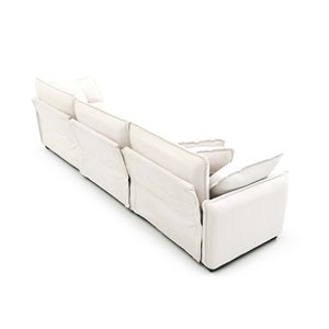 Set Divano Sezionale Oversize in Corduroy Beige a 3 Pezzi: 1 Poltrona Singola, 1 Divano a 2 Posti, 1 Divano a 3 Posti Profondo per Soggiorno - Product Image 5