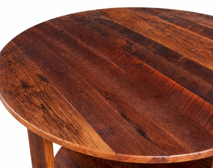 Tables basses rondes en bois massif de style américain vintage de luxe pour salon - Product Image 5