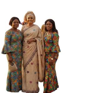 Tela de Voile 100% Algodón de Alta Calidad al por Mayor, ODM, 5 Yardas, Encaje Guipur con Pedrería Bordada, Ecológica, Tradicional y Étnica - Product Image 2