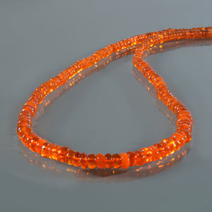 Collar de Ópalo de Fuego Naranja con Cuentas, Cierre de Plata Esterlina, Collar de Cristal Curativo, Regalo para Ella, Gargantilla de Piedra Preciosa Naranja - Product Image 3