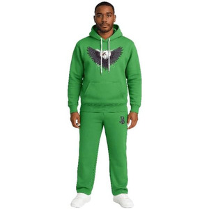 Bright Green with Eagle Embroidery Design Hoodie <b>Set</b> - Product Image 1