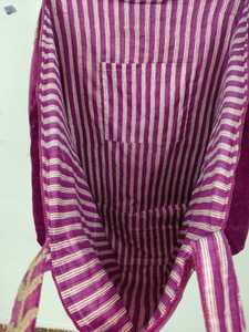 กระเป๋าโท้ทผ้ากำมะหยี่สีม่วง โพลีเอสเตอร์ ปักลาย ล้างทำความสะอาดได้ ลายหัวใจรูปจดหมายรัก ทรงสี่เหลี่ยม - Product Image 3