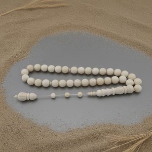 Artisan Eco-Friendly Modern Bone Tasbih 33 Beads Muslim Prayer <b>Rosary</b> Necklace - Product Image 4