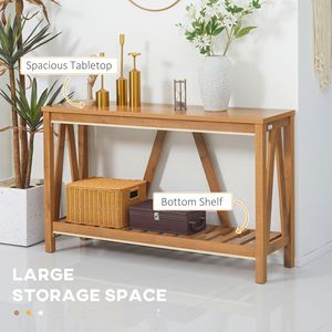 Consolle Rustica Marrone con Ripiano Portaoggetti per Ingresso e Uso Alberghiero - Product Image 4