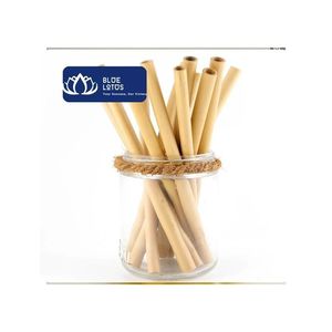 [VENTE CHAUDE] Pailles en bambou réutilisables de luxe BLUE LOTUS Glory (200 mm) pour boissons froides, jus, café, service de restauration - Product Image 1