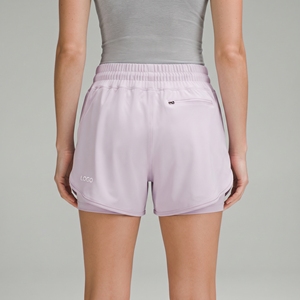 Shorts de sport lavande pour femmes, taille haute élastique avec poches, amples et respirants, pour la course, la gym, le yoga et l'entraînement - Product Image 2