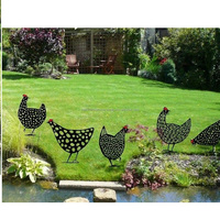 Grand signe de poulet en métal, décoration de jardin animal, cour, ferme, piquets de poulet, cour de poulet