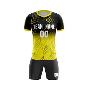 Tenues de sport personnalisées par sublimation pour équipes de football – Ensemble respirant et anti-humidité à manches courtes et col en V ajustable - Product Image 2