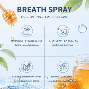 Spray buccal parfumé aux fleurs, format voyage, avec formule à l'alcool pêche menthe, haleine fraîche longue durée, brume buccale pour usage quotidien - Product Image 2