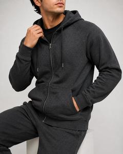 Sudadera con Capucha y Cremallera para Hombre, Color Sólido, Corte Holgado Informal, Tejido de Forro Polar, Ropa de Invierno Ecológica de Secado Rápido, Estilo Urbano - Product Image 5