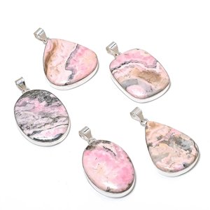 Lot en gros de colliers pendentifs faits main en rhodonite, tendance pour femmes, pour fiançailles, mariage, anniversaire - Product Image 2