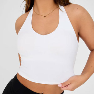 <b>Women's</b> Crop Tank Top Fitness Casual Slim Fit Polyester/Spandex Four Way Stretch High Quality <b>Vest</b> <b>Running</b> Workout Tank Top - Product Image 3