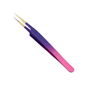 Pince à cils professionnelle en acier inoxydable Blue Plasma pour extensions de cils volume, haute précision, pour usage en salon - Product Image 3