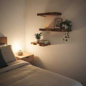 Modern Natural Wood S Shaped <b>Adjustable</b> Floating <b>Shelf</b> Wall Mounted Single Tier Display Rack Living Room Storage Non-Folding - Product Image 6