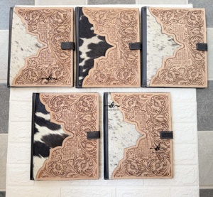 Hot sale Hair On Hide Cowhide Leather Business Planner Portfolio Conference File Folders Document Folder Binder With Card Holder - Product Image 6