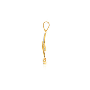Pendentif circulaire élégant plaqué or avec design à boucles entrelacées et accentuation en forme de goutte pour bijoux de mode féminins - Product Image 3