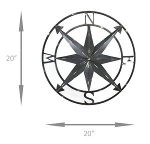 Rose de la Vague en Métal Vieilli, Décoration Murale Nautique pour Intérieur et Extérieur, Finition Noire, Art Mural Coastal Suspendu - Product Image 5