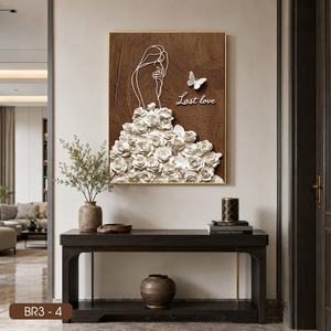 Peinture décorative murale élégante représentant une femme avec des fleurs, décoration intérieure, fabrication OEM au Vietnam, marque HALO BR3 - 4 - Product Image 6