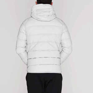 Custom Logo Winter Outdoor Men's <b>Padded</b> Coat High Quality Shiny Hood Puffer Jacket Stand Collar Zipper Embroidery Jacket - Product Image 6