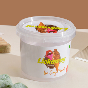 Conteneurs <span class=keywords><strong>à</strong></span> glace en plastique <span class=keywords><strong>de</strong></span> bonne qualité personnalisés, résistants au congélateur, avec couvercle - Product Image 1