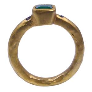 Pierre précieuse émeraude diamant multicolore classique traditionnelle, dernier modèle, cadeau de fiançailles et de mariage, plaqué or, argent sterling, unisexe, raffiné - Product Image 5