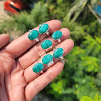 Bague de mariage unisexe en argent allemand de qualité supérieure, ornée d'une pierre Hathipada ovale facettée émeraude verte, bijou tendance pour les fêtes, best-seller