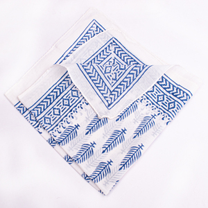 Pañuelo Cuadrado Ligero de Algodón Floral Estampado a Bloques para Unisex, Casual, Transpirable, para Verano - Product Image 4