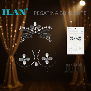 Adesivi Glitterati per il Viso ILAN 32651, Decorazioni Brillanti per Occhi e Labbra - Product Image 2