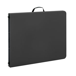 6 Foot Black Fold-in-Half <b>Plastic</b> <b>Table</b> Indoor Outdoor Scratch Stain and UV Damage Resistant with Built-In Carry Handle - Product Image 5