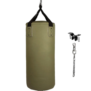 Saco de boxeo de cuero resistente, saco de arena pesado para entrenamiento de boxeo, kickboxing y artes marciales - Product Image 2